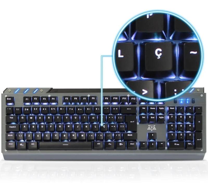 Teclado Mecânico Gamer Rgb Adamantiun Ark AK-6000 Led Abnt2
